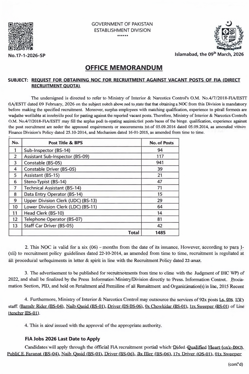 FIA Jobs Online Apply 2026 Last Date